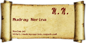 Mudray Nerina névjegykártya